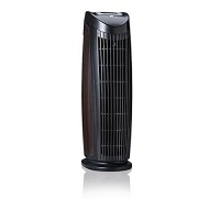 Alen T500 Allergen-Reducing 22-Inch Tower Air Purifier with Antibacterial HEPA Filter  500 SqFt; Black with Espresso Inlay - B01N6D4DD0